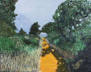 Uplifting Landscape Painting path in forest