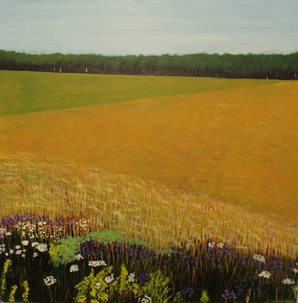 Peaceful Landscape Painting of floral respite