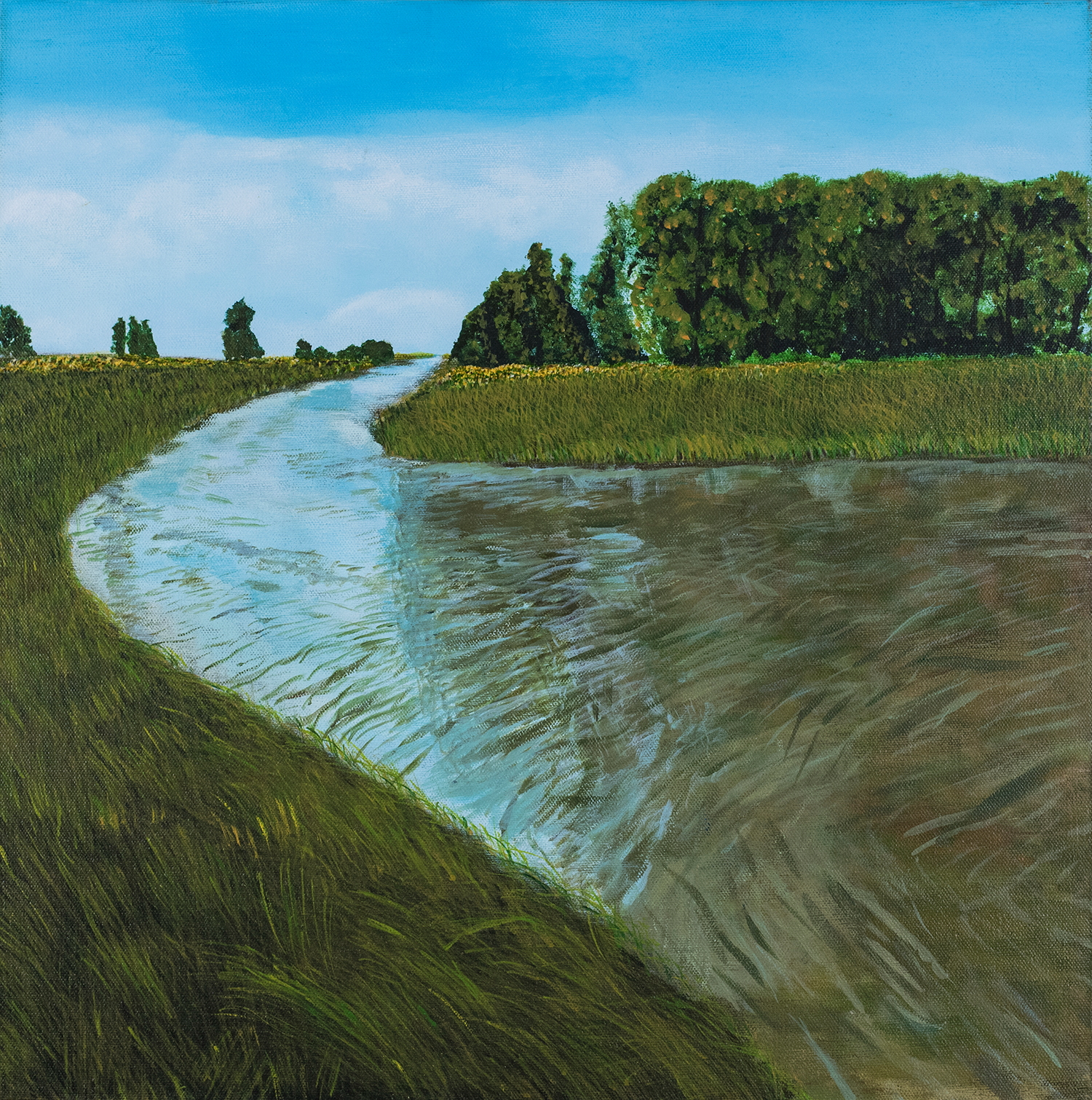 Peaceful Landscape Painting of still waters