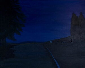 Nostalgic Landscape Painting of hope in darkness